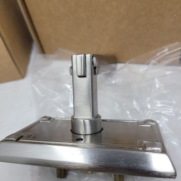 EMTEK Arts Crafts Rectangular Rosette Privacy Lever RH Satin Nickel 3 avail - Picture 6 of 8